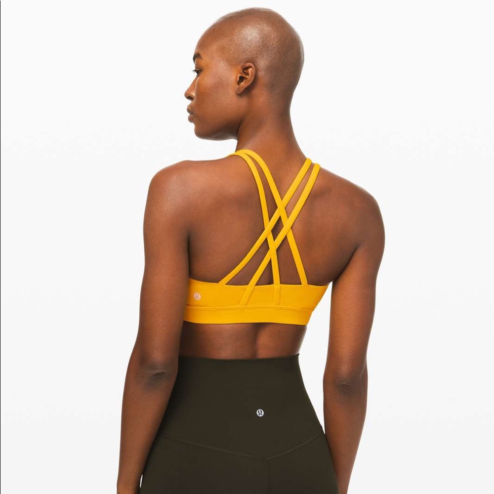 LULULEMON Honeycomb yellow Energy Bra size 6 - Picture 2 of 7
